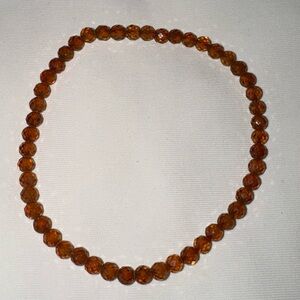 Orange Garnet Faceted Bead Bracelet